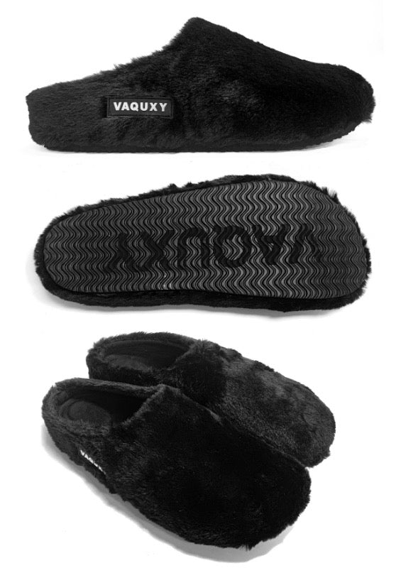 VAQ BLACK FUR MULES