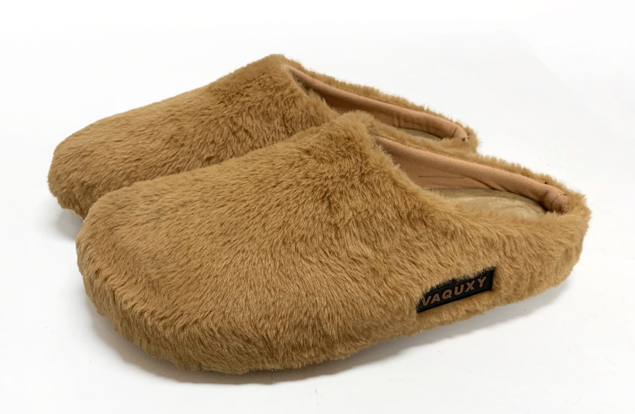 VAQ BROWN FUR MULES