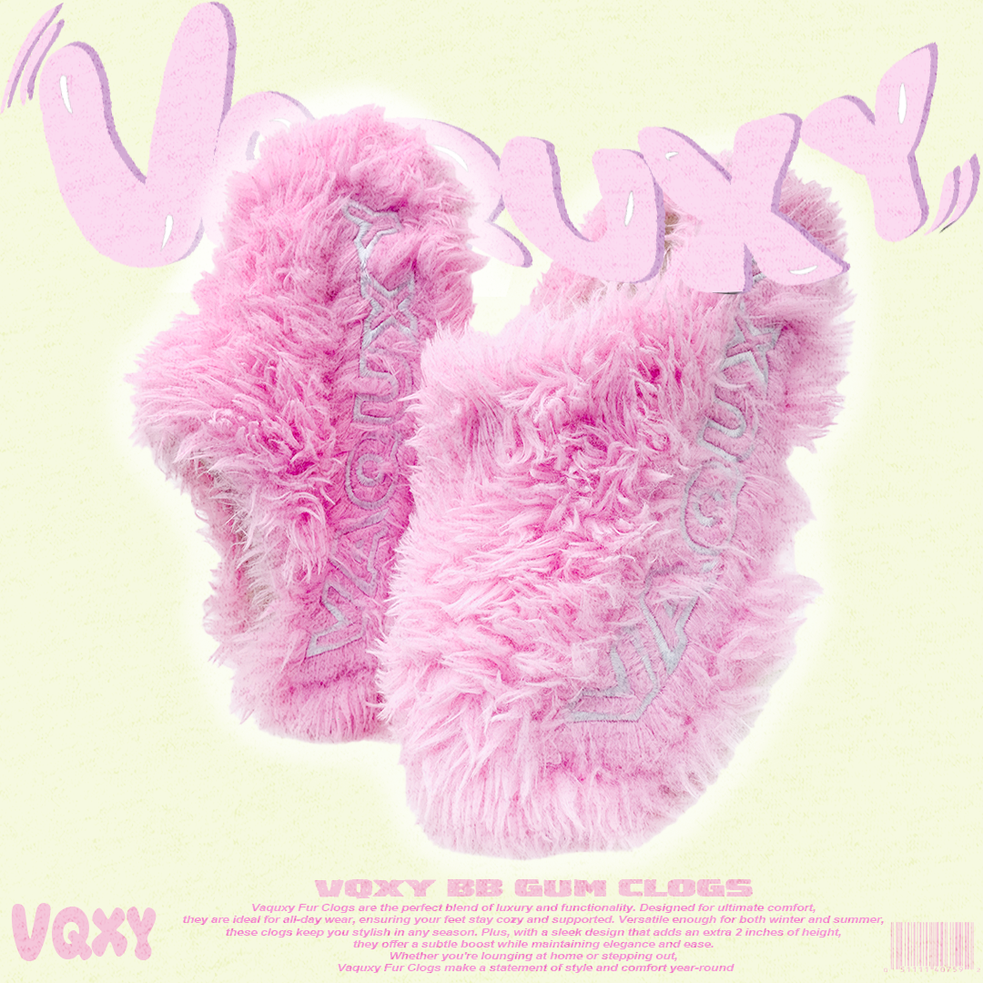 Vaquxy BubbleGum Fur Clogs