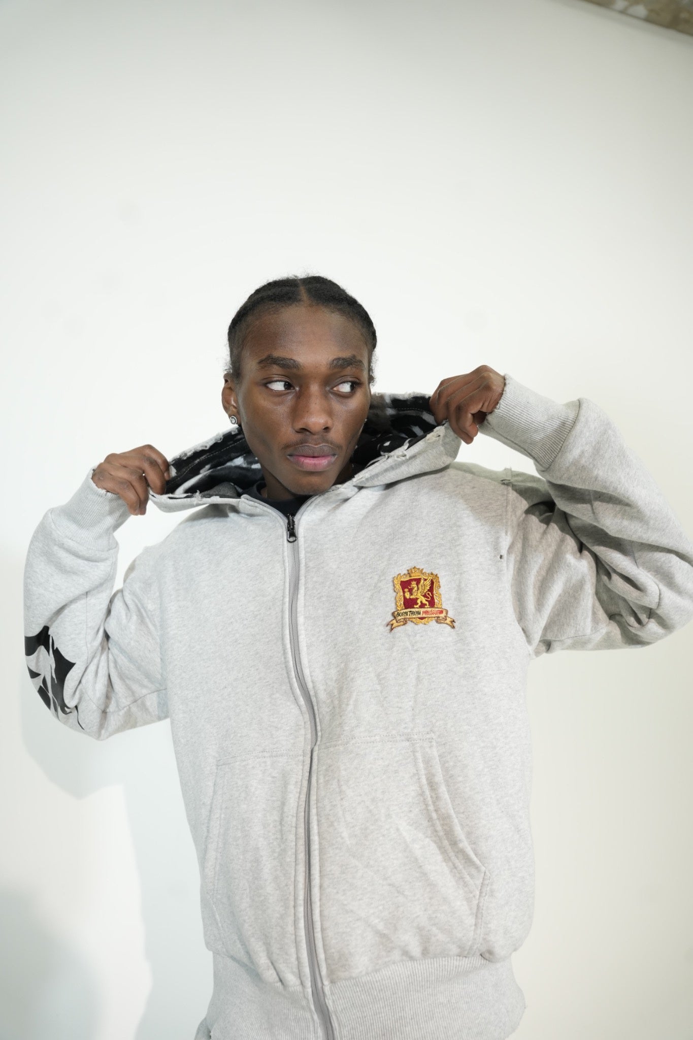 Pressure Script Reversible Gray Hoodie