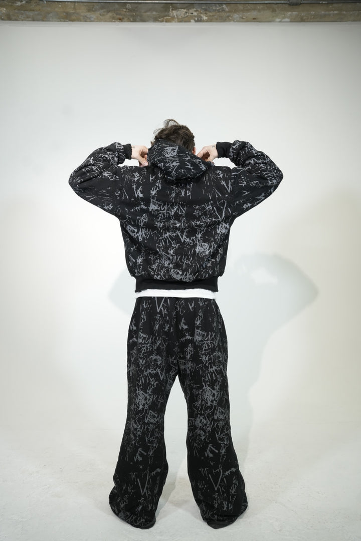 Graffiti Identity Reversible Black Sweatpants
