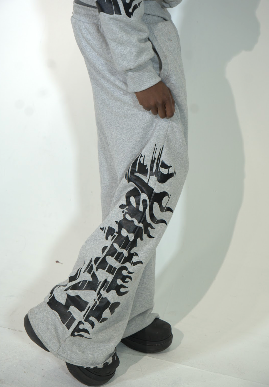Pressure Script Reversible Gray Sweatpants