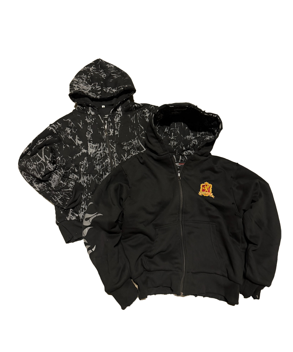Graffiti identity Reversible Black Hoodie