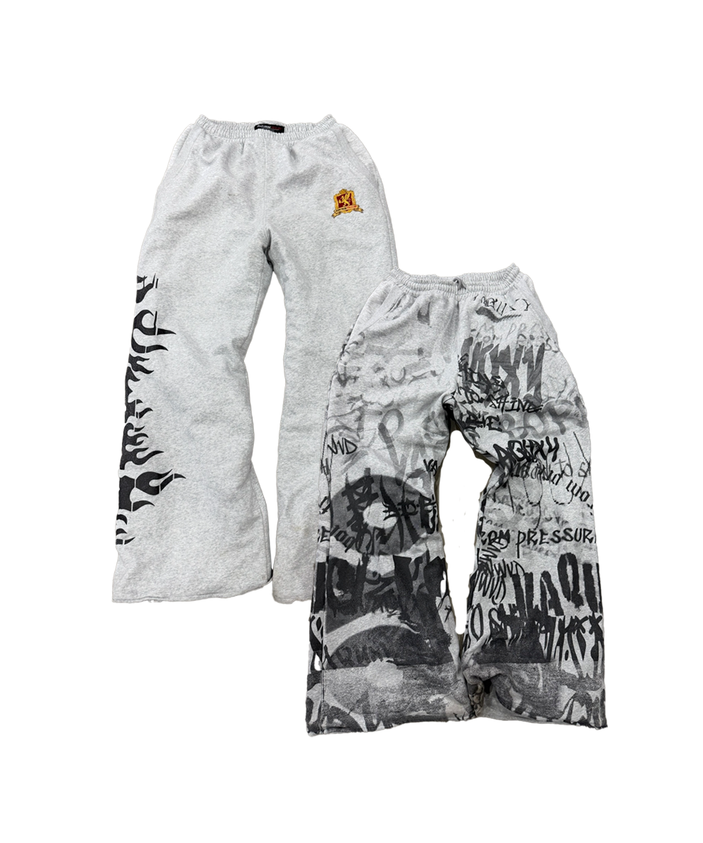 Pressure Script Reversible Gray Sweatpants