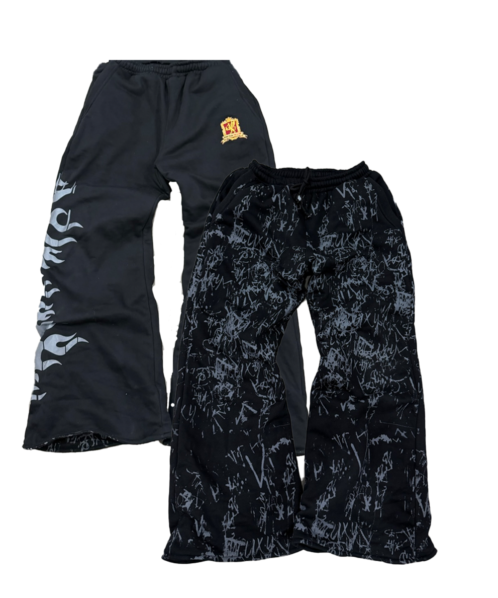 Graffiti Identity Reversible Black Sweatpants